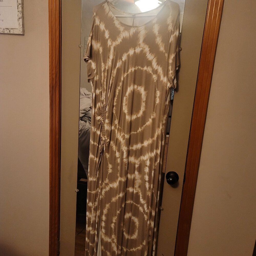 Cato Tie-Dye Maxi Dress With Right Side Split- NWOT